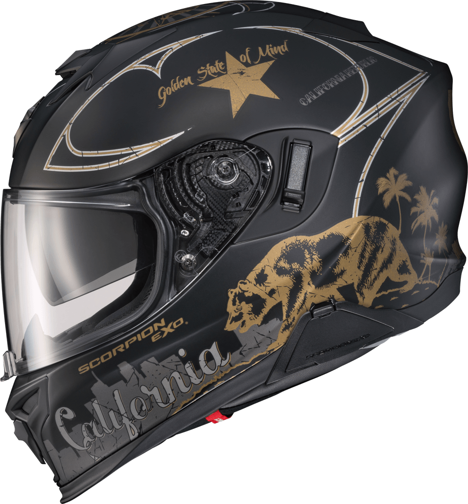 Scorpion Exo Exo-T520 Helmet Golden State Matte Black - Motor Psycho Sport
