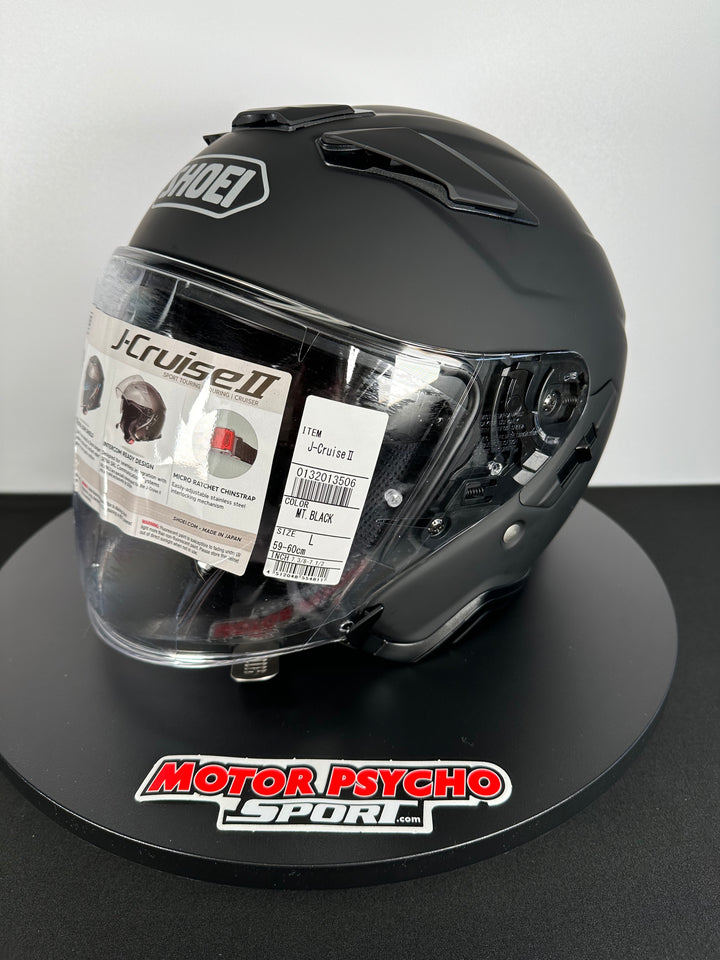 Shoei J-Cruise II Open-Face Helmet - Matte Black - Size Large - OPEN BOX - Motor Psycho Sport