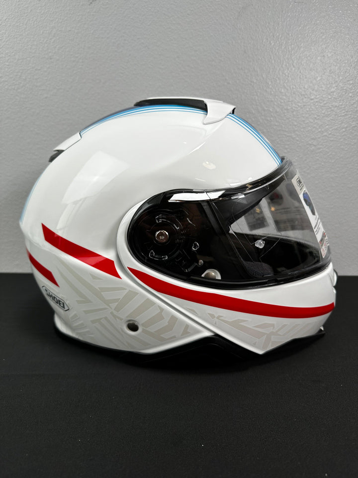 Shoei Neotec II Separator Modular Helmet - TC-10 White/Blue/Red - Size Large - OPEN BOX - Motor Psycho Sport
