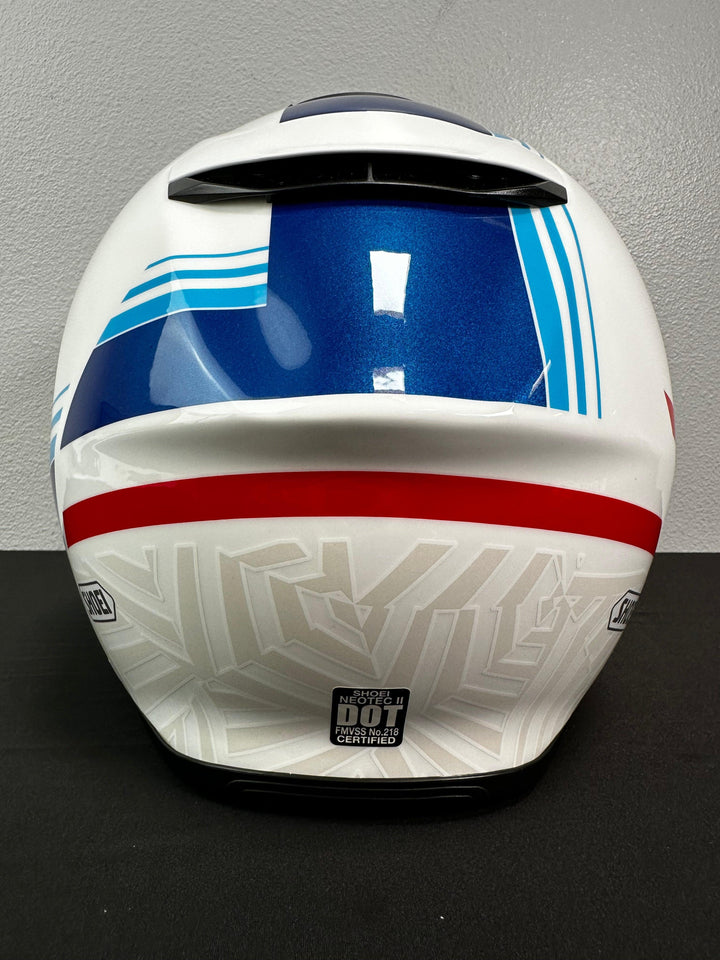Shoei Neotec II Separator Modular Helmet - TC-10 White/Blue/Red - Size Large - OPEN BOX - Motor Psycho Sport