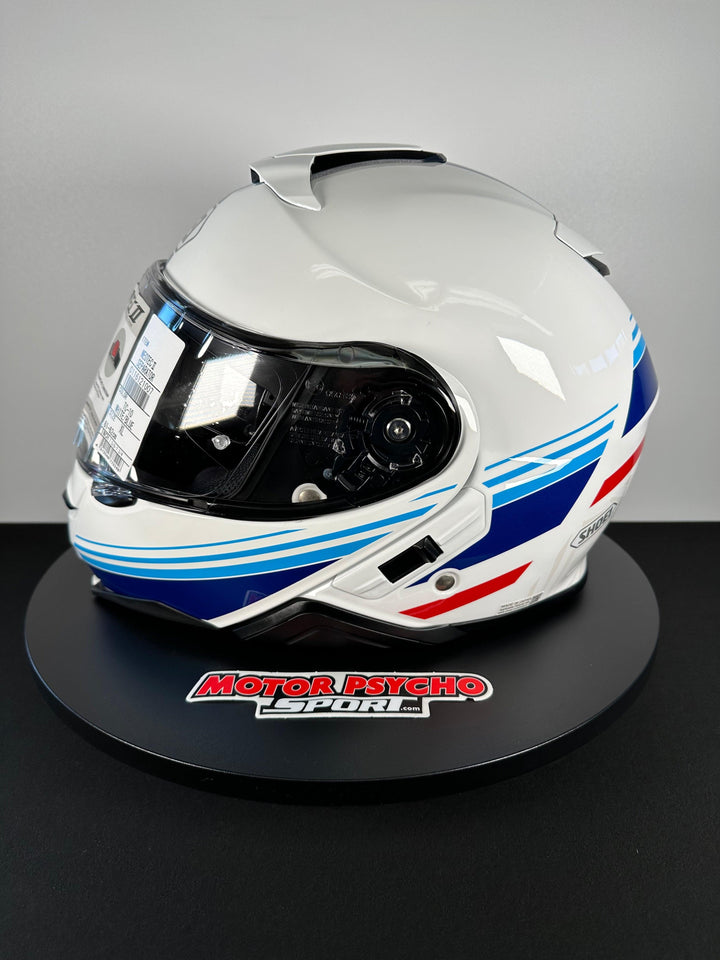 Shoei Neotec II Separator Modular Helmet - TC-10 White/Blue/Red - Size XL - OPEN BOX - Motor Psycho Sport