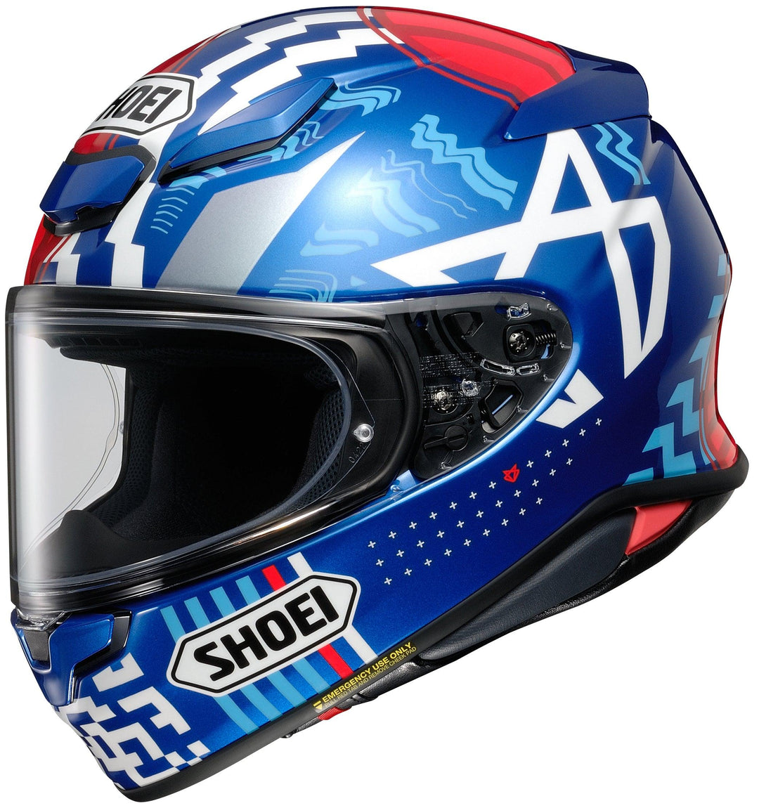 Shoei RF-1400 Diggia Helmet - TC-10 Blue/Red/White - Motor Psycho Sport