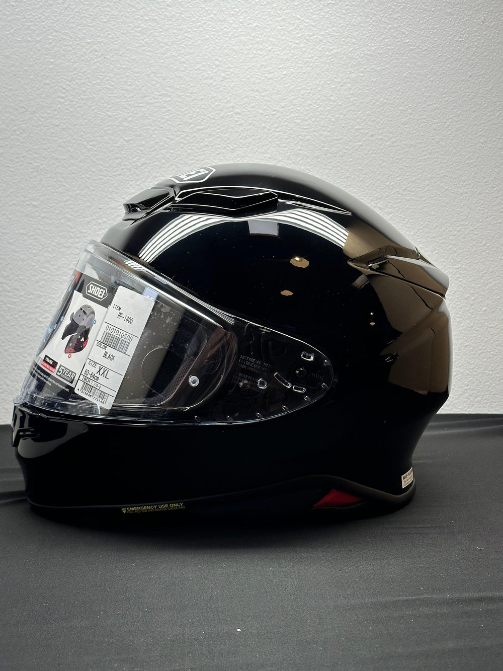 Shoei RF-1400 Helmet - Gloss Black - Size 2XL - OPEN BOX - Motor Psycho Sport