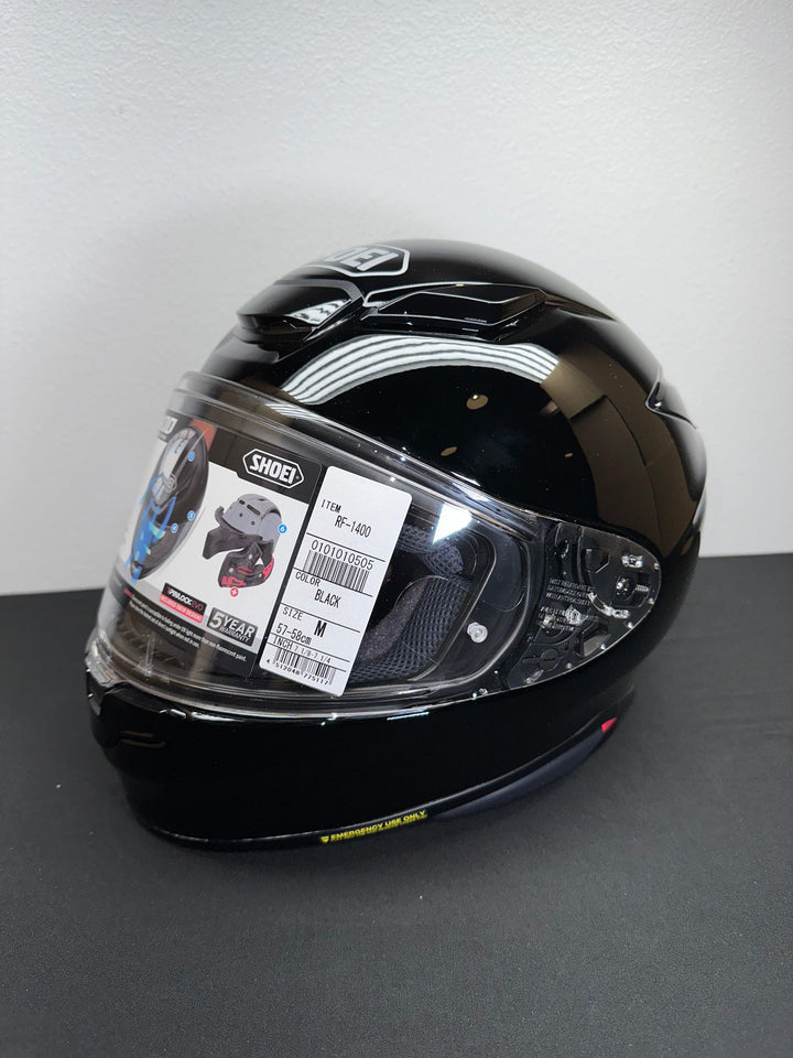 Shoei RF-1400 Helmet - Gloss Black Size MD - OPEN BOX - Motor Psycho Sport