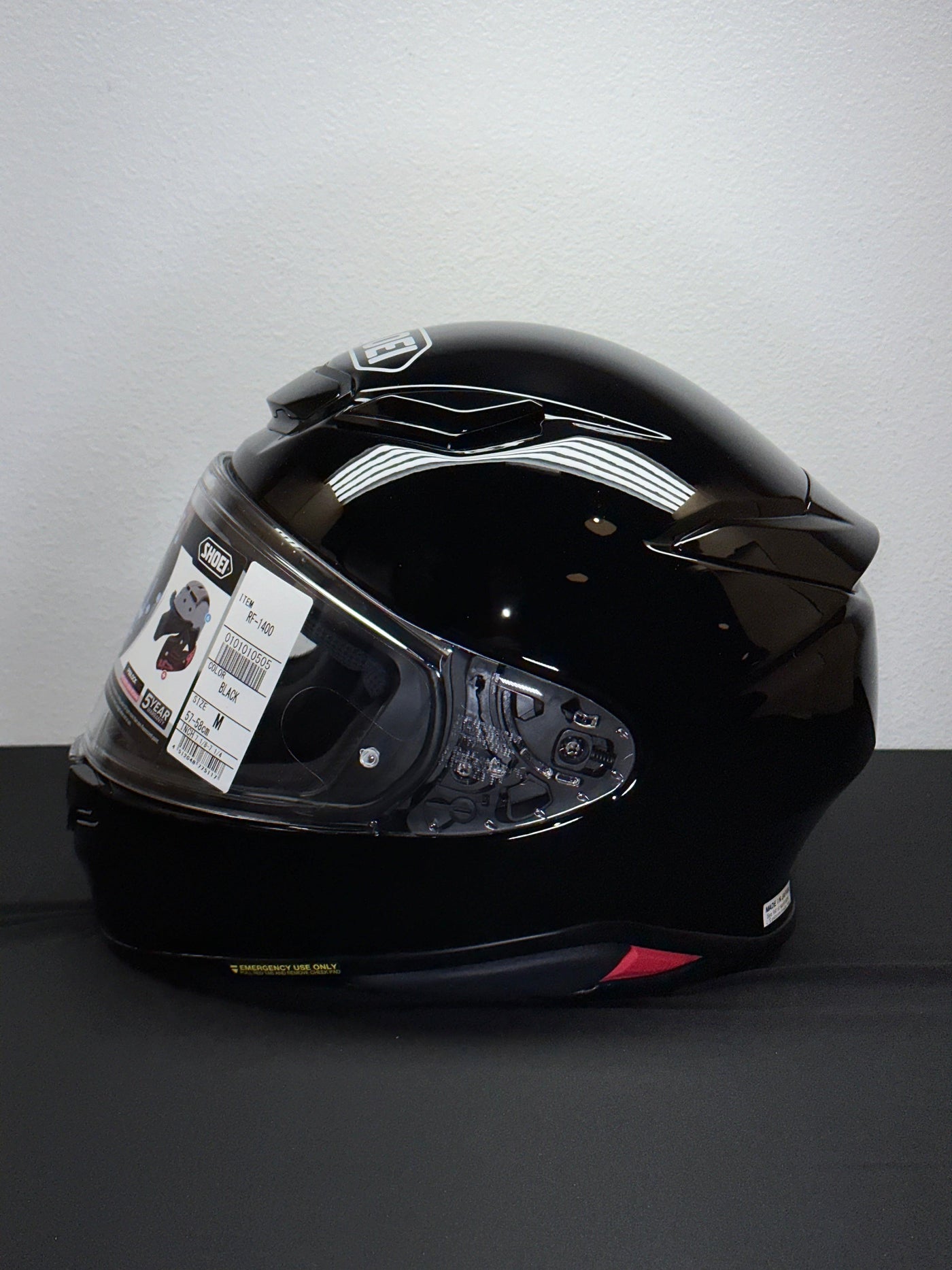 Shoei RF-1400 Helmet - Gloss Black Size MD - OPEN BOX - Motor Psycho Sport