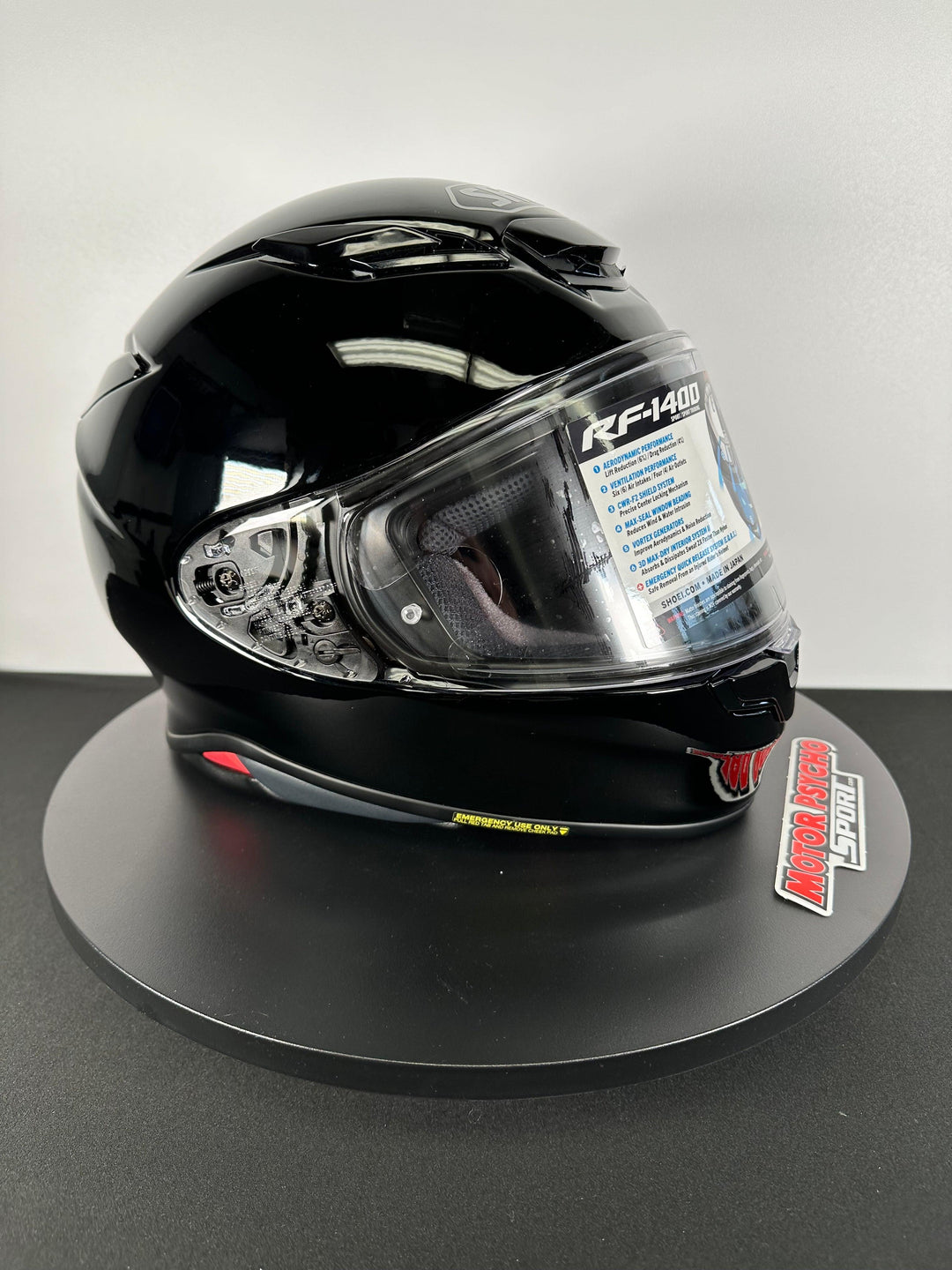 Shoei RF-1400 Helmet - Gloss Black - Size XL - OPEN BOX - Motor Psycho Sport