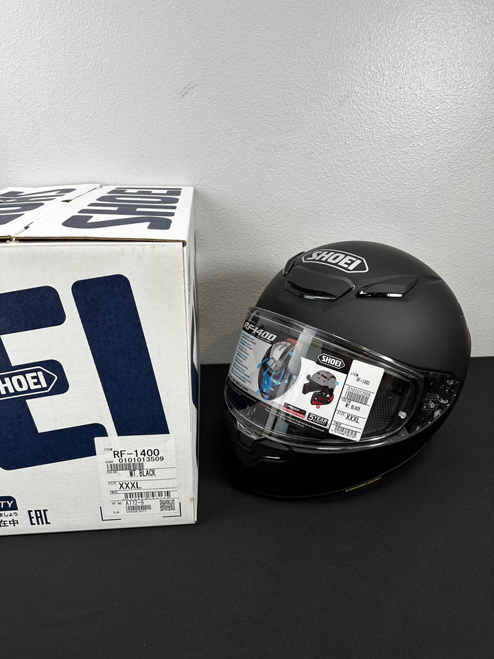 Shoei RF-1400 Helmet - Matte Black - Size 3XL - OPEN BOX - Motor Psycho Sport