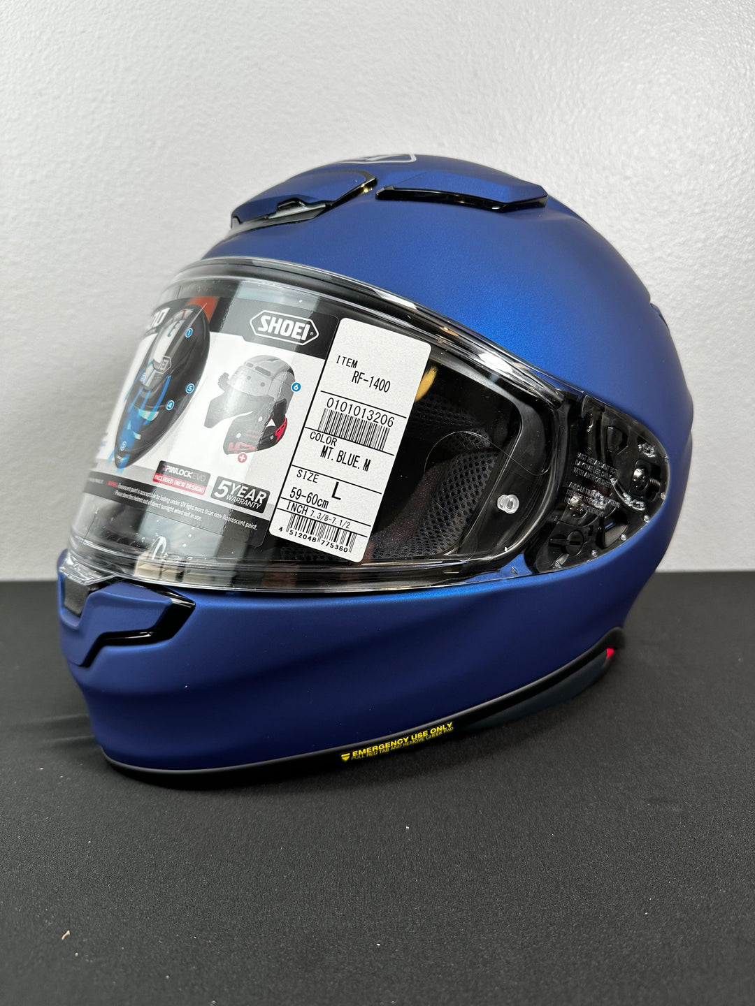 Shoei RF-1400 Helmet - Matte Blue - Size Large - OPEN BOX - Motor Psycho Sport