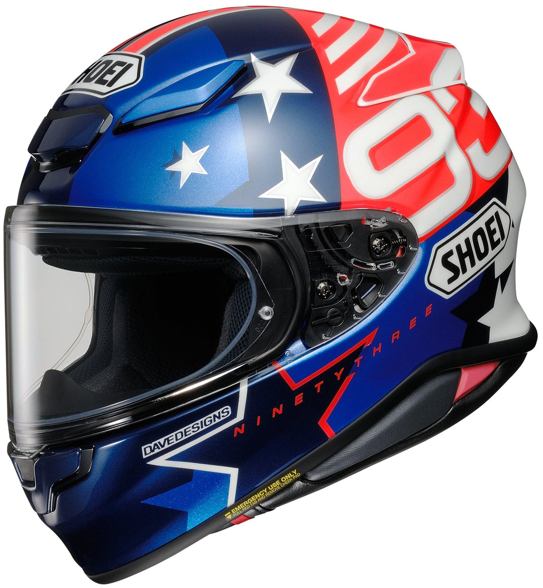Shoei RF-1400 Marquez American Spirit Helmet - TC-10 Red/White/Blue - Motor Psycho Sport