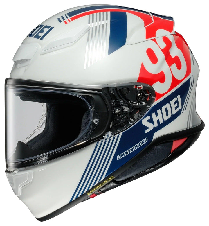 Shoei RF-1400 MM93 Retro Helmet - TC-10 White/Red/Blue - Motor Psycho Sport