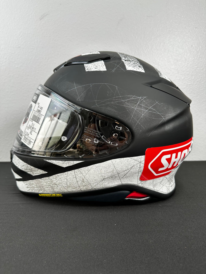 Shoei RF-1400 Scanner Helmet - TC-5 Matte Black/White - Size XL - OPEN BOX - Motor Psycho Sport