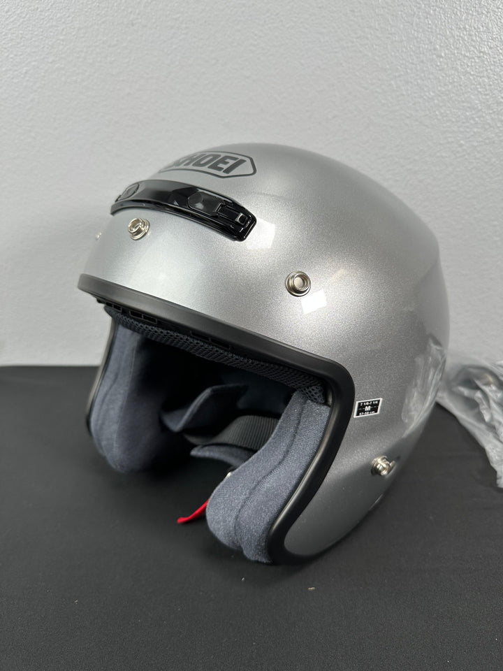 Shoei RJ Platinum-R Open-Face Helmet - Light Silver - Size Medium - OPEN BOX - Motor Psycho Sport