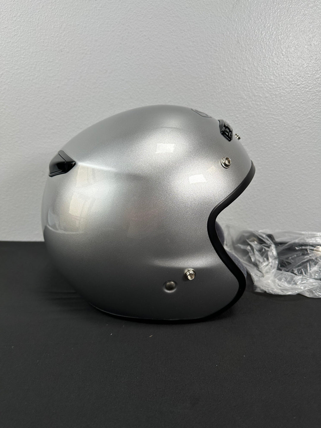 Shoei RJ Platinum-R Open-Face Helmet - Light Silver - Size Medium - OPEN BOX - Motor Psycho Sport