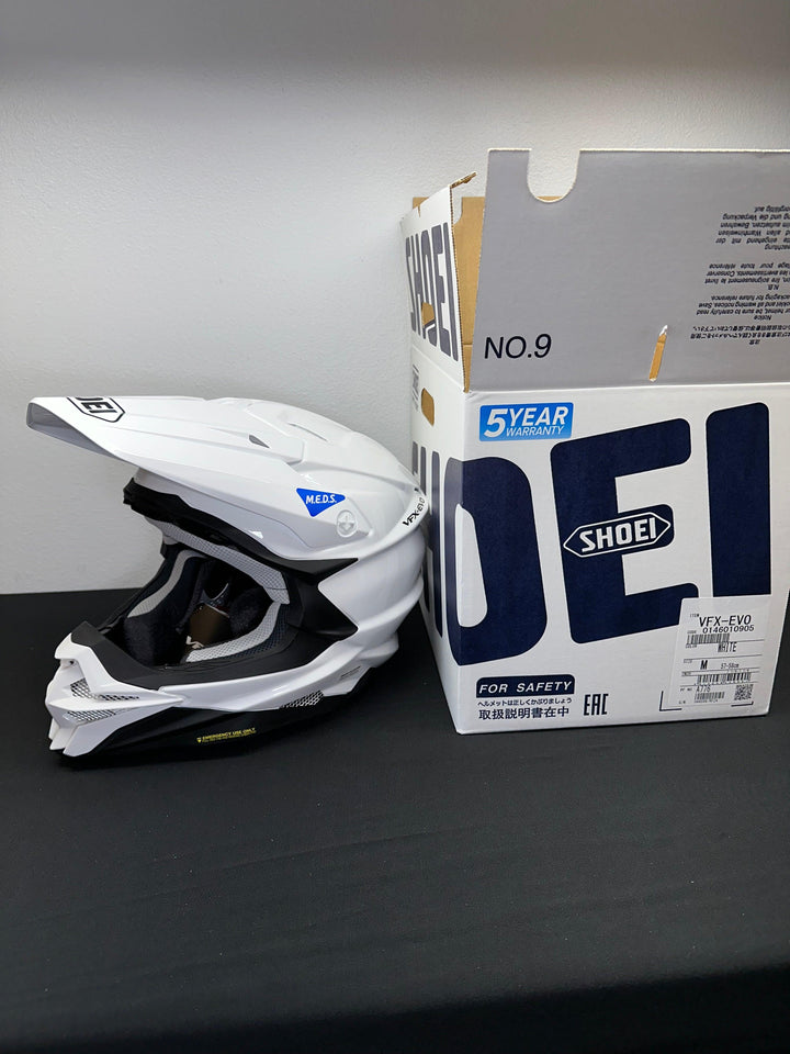 Shoei VFX-EVO Helmet - White - Size Medium - OPEN BOX - Motor Psycho Sport