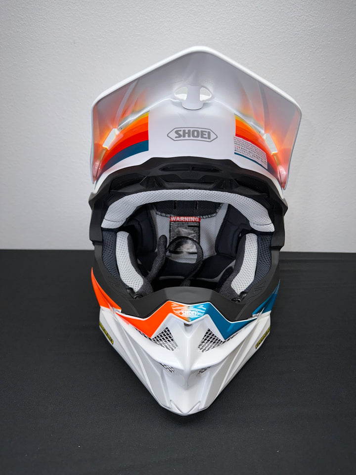 Shoei VFX-EVO Pinnacle Helmets - TC-8 Red/Blue/Orange - Motor Psycho Sport
