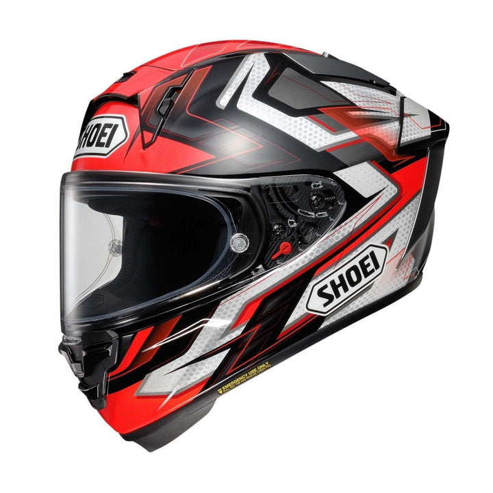 Shoei X-15 Escalate Helmet - TC-1 Red/Black/White - Motor Psycho Sport