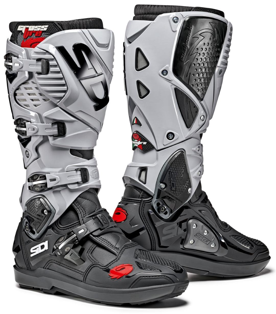Sidi Crossfire 3 SRS Black/Ash Boots - Motor Psycho Sport