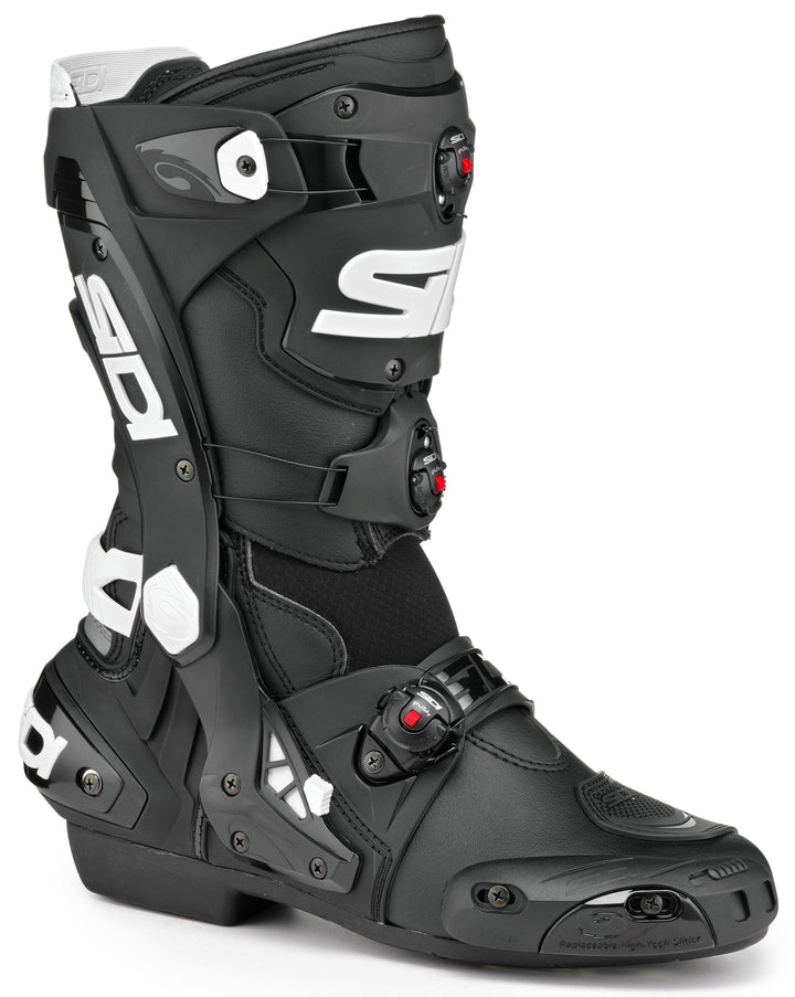 Sidi Rex Road Race Boots - Black/White - Motor Psycho Sport