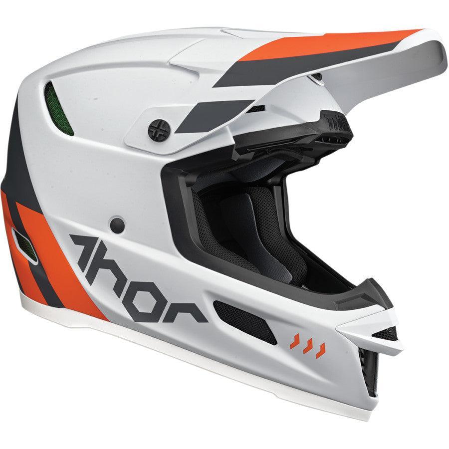 Thor Reflex Cube Light Gray/Red Orange Helmet 2022 - Motor Psycho Sport