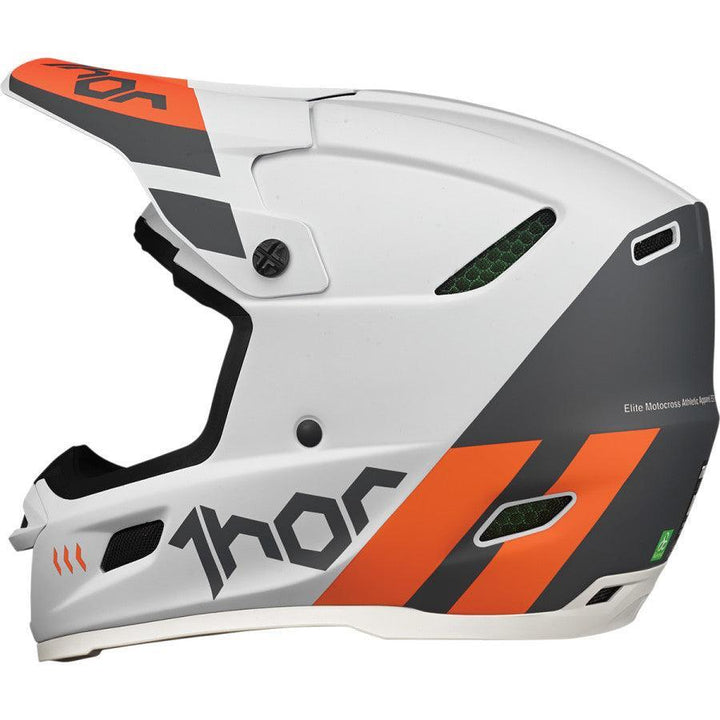 Thor Reflex Cube Light Gray/Red Orange Helmet 2022 - Motor Psycho Sport