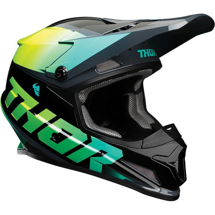 Thor Sector Fader Acid/Teal Helmet 2022 - Motor Psycho Sport