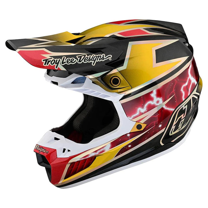 Troy Lee Designs SE5 Carbon Helmet W/MIPS Lightning Gold - Motor Psycho Sport