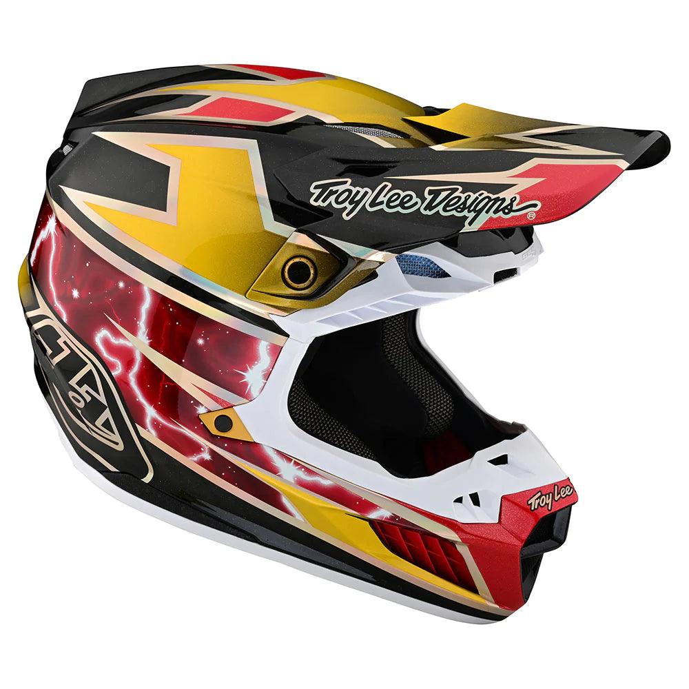 Troy Lee Designs SE5 Carbon Helmet W/MIPS Lightning Gold - Motor Psycho Sport