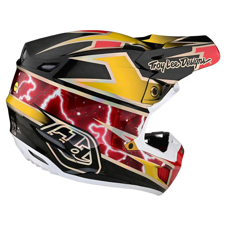 Troy Lee Designs SE5 Carbon Helmet W/MIPS Lightning Gold - Motor Psycho Sport