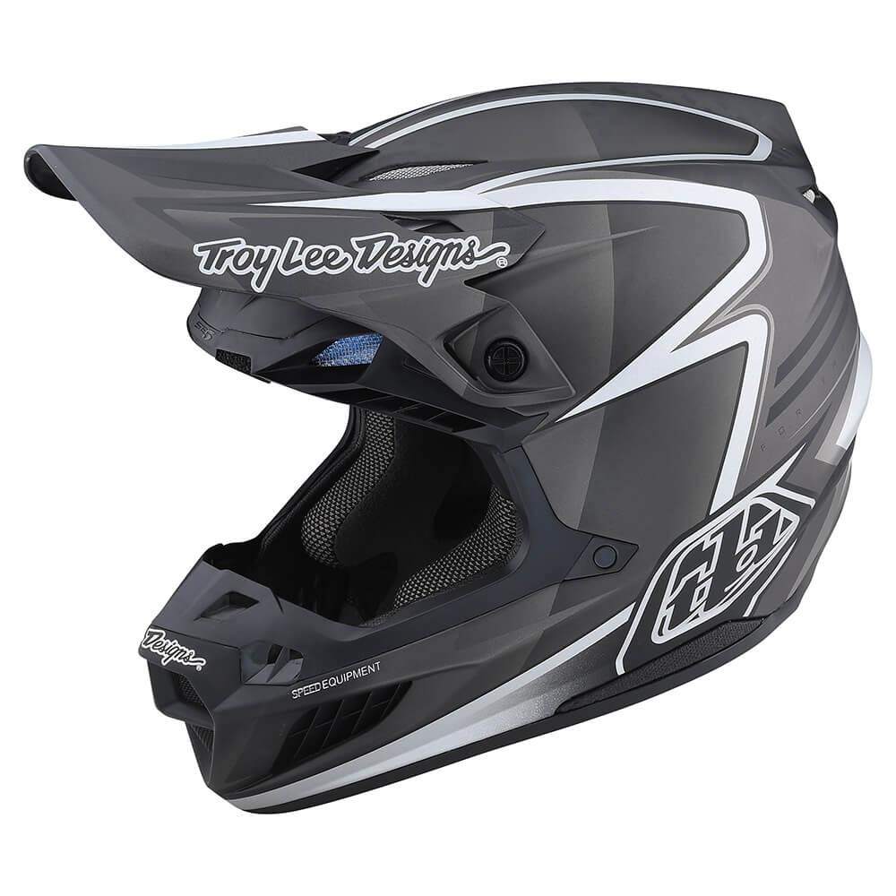 Troy Lee Designs SE5 Carbon Helmet W/MIPS Lines Black - Motor Psycho Sport