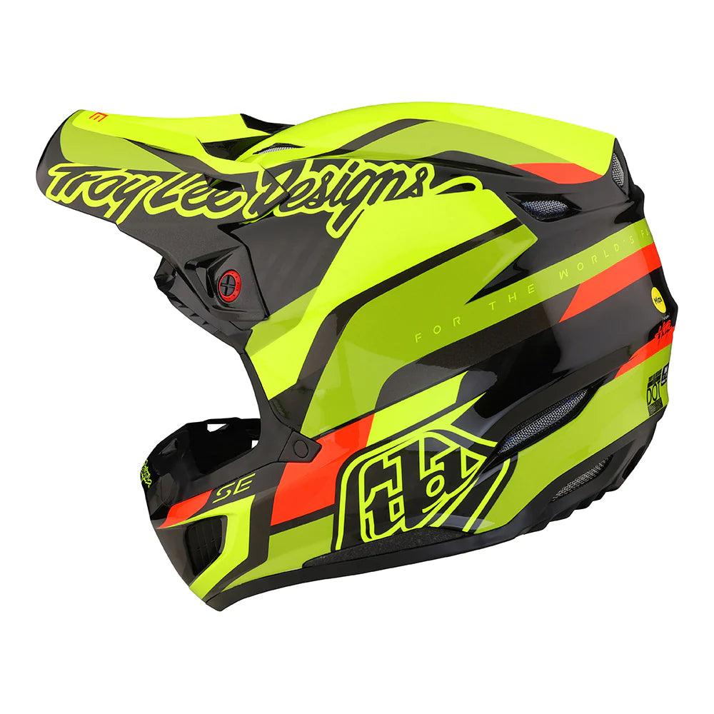 Troy Lee Designs SE5 Carbon Helmet W/MIPS Omega Black / Flo Yellow - Motor Psycho Sport