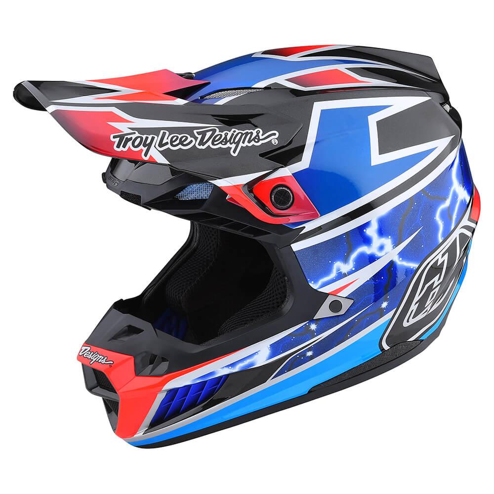 Troy Lee Designs SE5 Composite Helmet W/MIPS Lightning Blue - Motor Psycho Sport