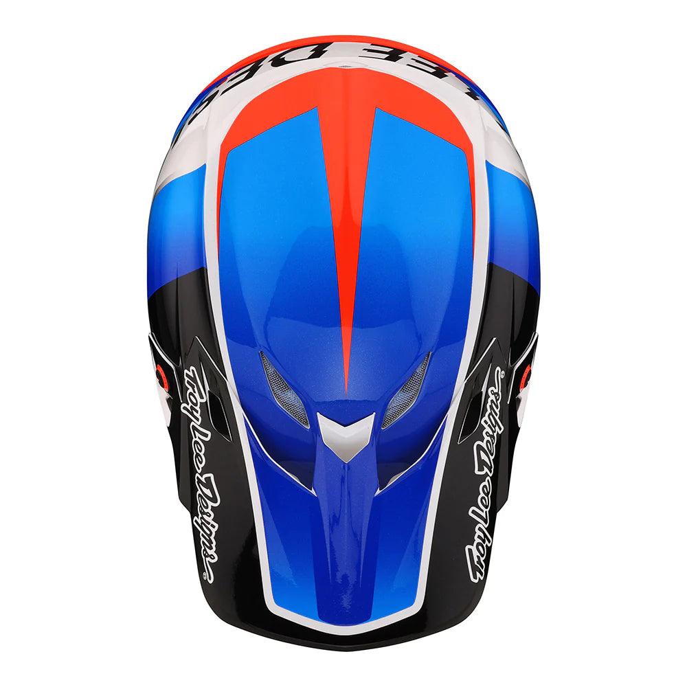 Troy Lee Designs SE5 Composite Helmet W/MIPS Qualifier White / Blue - Motor Psycho Sport