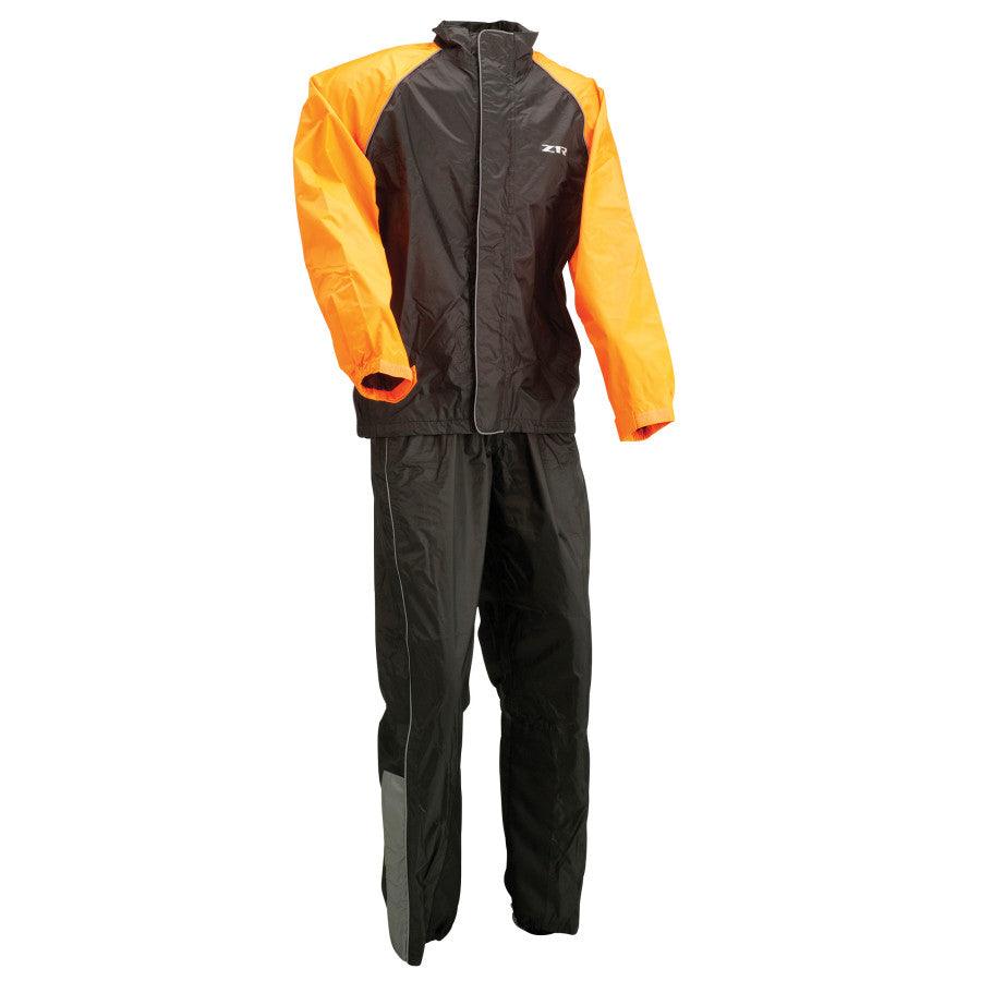 Z1R 2-Piece Rainsuit - Black/Orange - Motor Psycho Sport