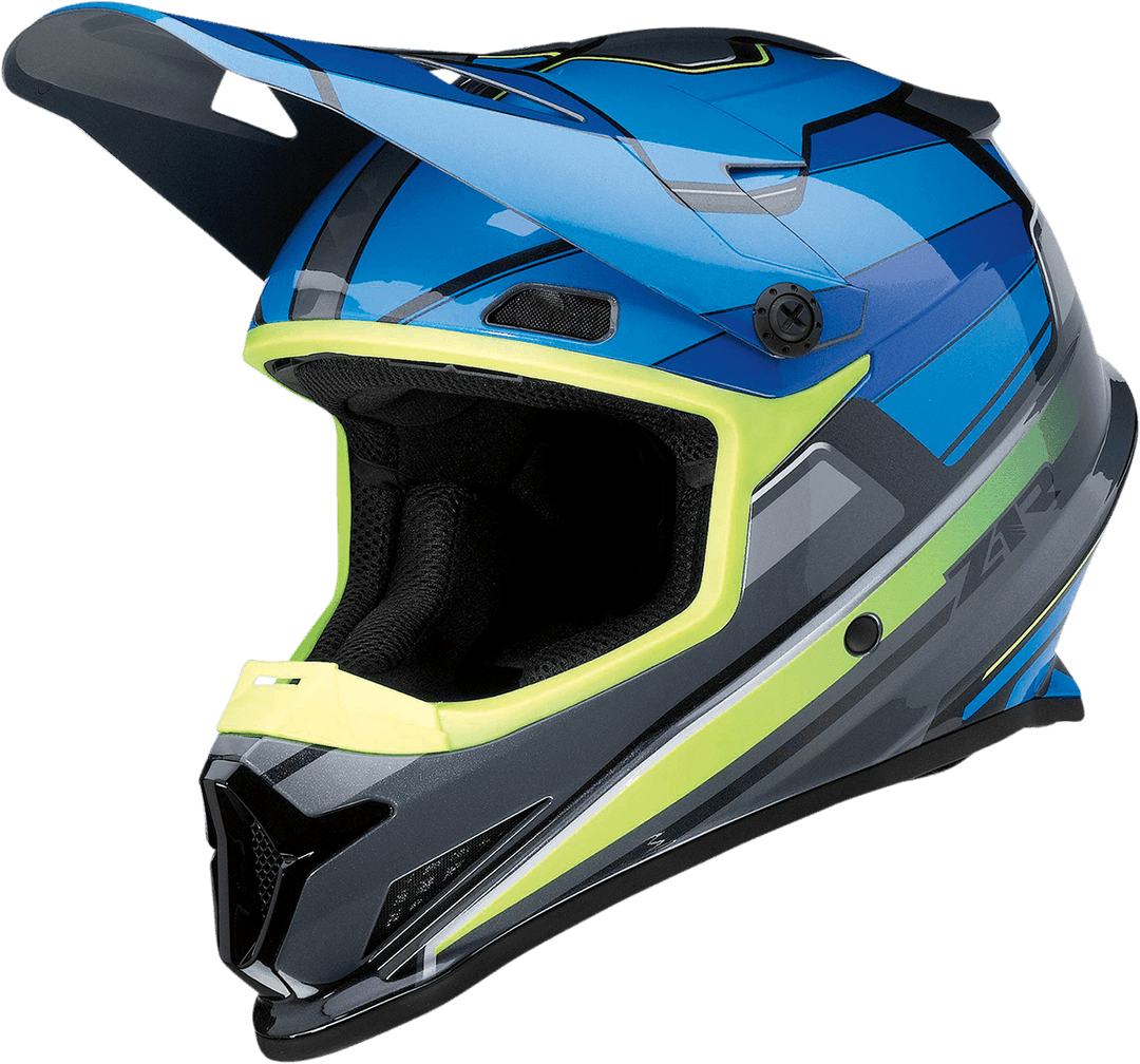 Z1R Rise MC Blue/Hi-Viz Helmet - Motor Psycho Sport