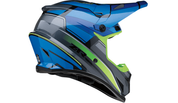 Z1R Rise MC Blue/Hi-Viz Helmet - Motor Psycho Sport