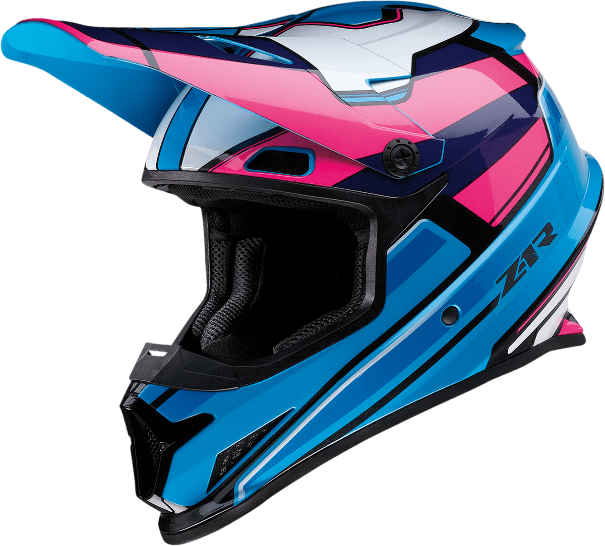 Z1R Rise MC Pink/Blue Helmet - Motor Psycho Sport