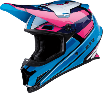 Z1R Rise MC Pink/Blue Helmet - Motor Psycho Sport