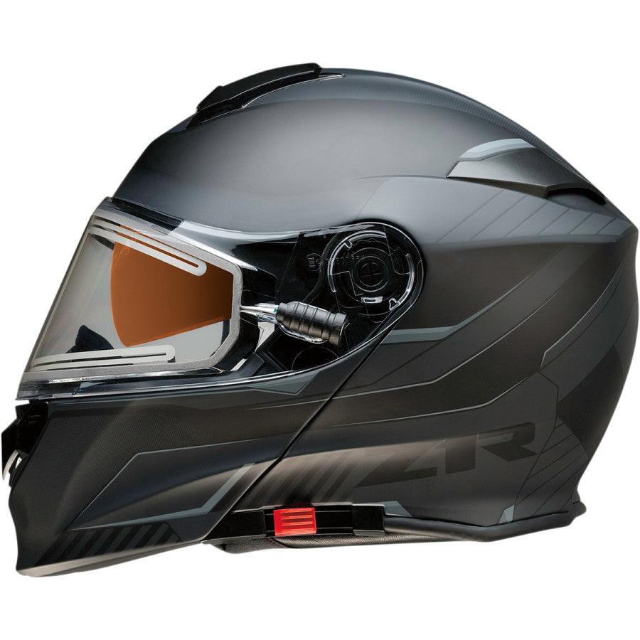 Z1R Solaris Modular Scythe Electric Shield Helmet - Black/Gray - Motor Psycho Sport
