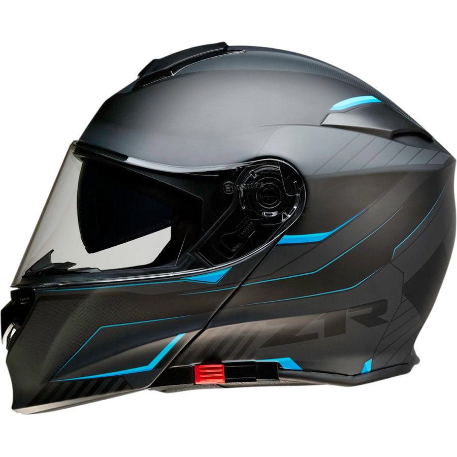 Z1R Solaris Modular Scythe Helmet - Black/Blue - Motor Psycho Sport