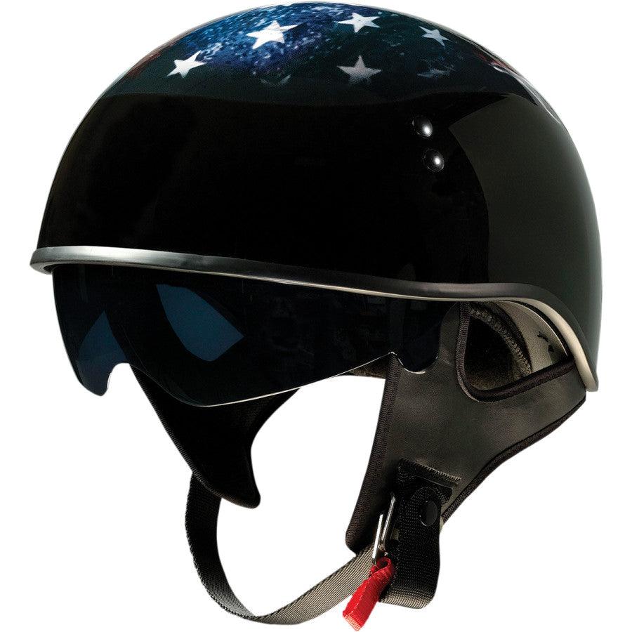 Z1R Vagrant USA Skull Helmet - Black - Motor Psycho Sport