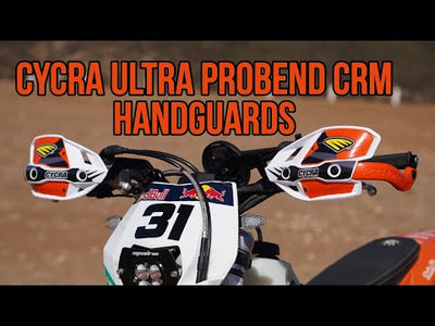 Cycra Ultra ProBend CRM Wrap Around Handguards for 1-1/8" Handlebars - White/Orange